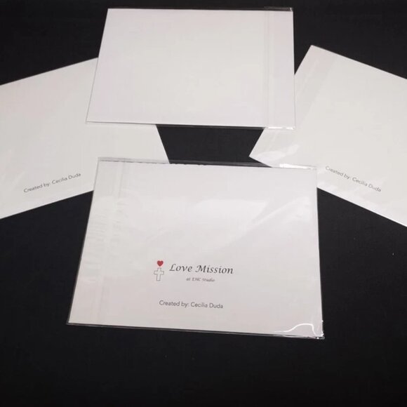 Set of 4 Watercolor Print Animal Themed Blank Greeting Cards W Envelopes - Picture 7 of 9